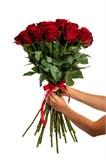 25 красных роз Эксплорер 70 см 2534