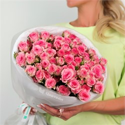 15 розовых кустовых роз Тралала 2550