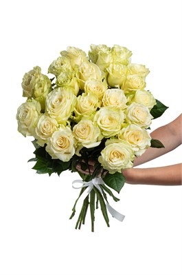 Букет из 25 белых роз (Эквадор) 50 см 