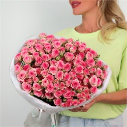 25 розовых кустовых роз Тралала 2544