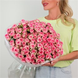 35 розовых кустовых роз Тралала 2543