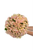 Букет из 101 розовой розы (Кения) 40см с лентой 2473_8D44C
