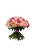 Букет из 51 розы (Эквадор) 60 см "Микс" с лентой 2503