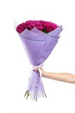 Букет из 15 фиолетовых кустовых хризантем (Пурпл Стар) в оформлении 2416_6AA86